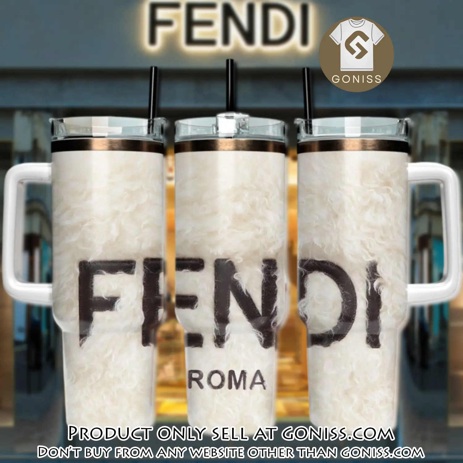 Fendi 40oz fashion logo fendi stanley tumbler ktb1121 gn1037901